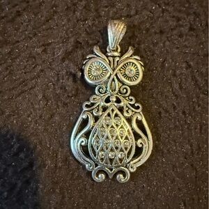Antique Silver-Tone Owl Pendant Necklace - Women’s Fashion Jewelry